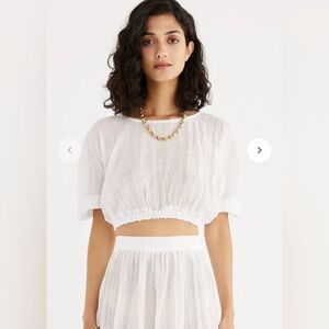 White Linen Crop Top Rumer